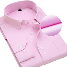 Весна и осень мужские однотонные приталенные рубашки мужские деловые рубашки с длинными рукавами Повседневные Camisa Masculina Молодежные профессионалы