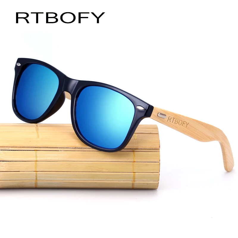 

RTBOFY Wood Sunglasses Women Brand Designer Bamboo Leg Vintage Sunglasses UV400 Wooden Sun Glasses For Men Mirror Eyewear