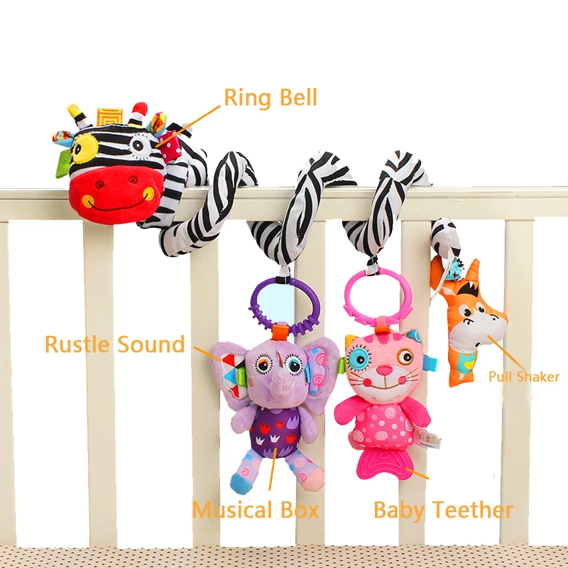 Детские игрушки на кроватку вращаются вокруг кровати коляска подвесные игрушки Красочные Животные Мягкие погремушки игрушки для детей Детские обучающие игрушки
