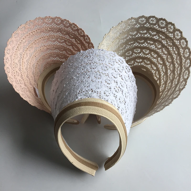 

2019 New Female Visor Caps DIY Summer Cap Hollow Flower Pattern Lace Casual Shade Hat Empty Top Hat Beach Woman's Sun Hats