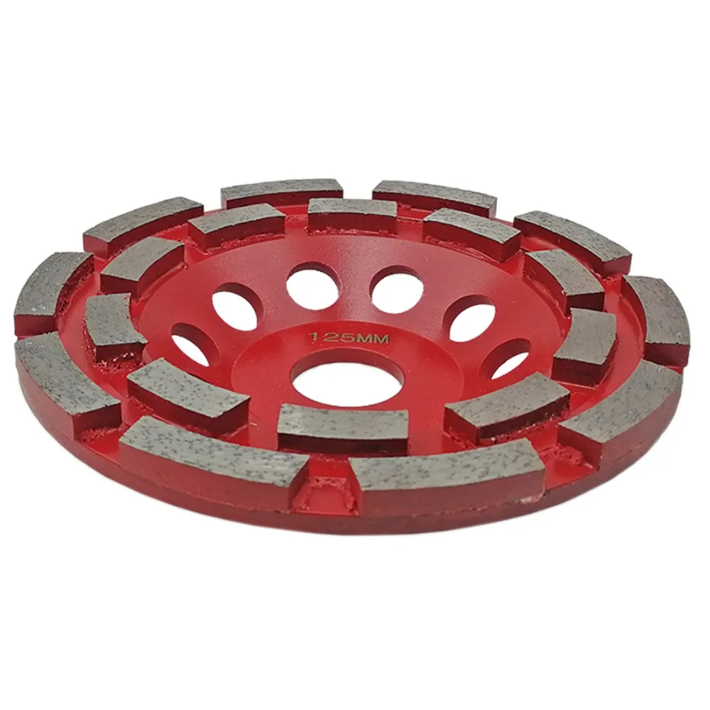 DIATOOL 125mm Diamond Double Row Cup Wheel For Granite & Hard Material, Diameter 4" Grinding Wheel, Bore 22.23mm