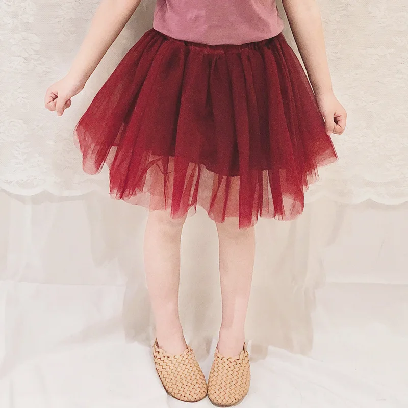 Новые летние юбки-пачки для маленьких девочек Детская фатиновая юбка принцессы с эластичным поясом для девочек пышная детская юбка-пачка для девочек, LZ102 - Цвет: wine red