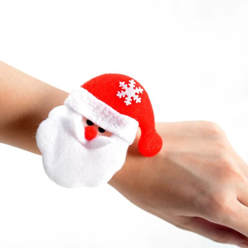 New Arrival Christmas Slap Circle Bracelet Wrist Band Christmas Children Toy Reindeer Lovely Kids Gifts Santa Claus Party Decor