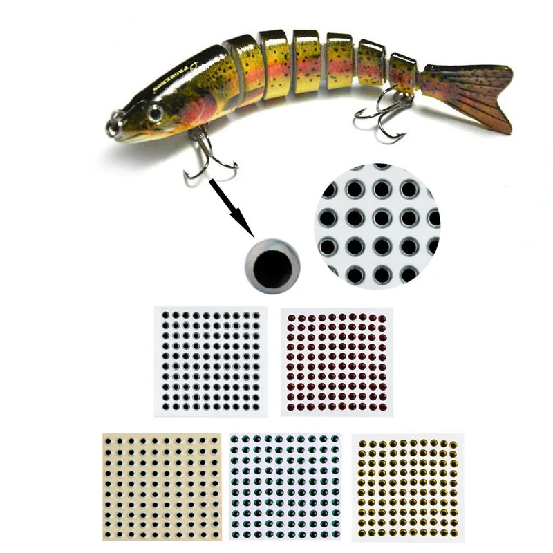 100pcs 3 9mm Fish Eyes 3D Holographic Lure Eyes Fly Tying Jigs Crafts