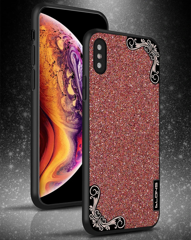 Блестящий чехол для мобильного телефона чехол для iPhone 7 6 8 Plus Max XR противоударный силиконовый чехол из ТПУ