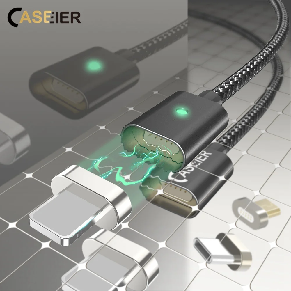 

CASEIER OTG Magnetic Cable For Apple iPhone X 8 7 6s 6 Plus Data Charger For Phone Micro USB Type-C Cable For Samsung S9 S8 Plus