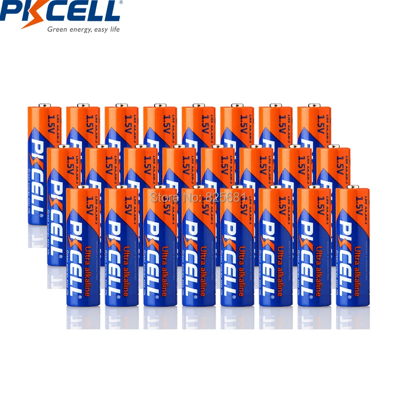 PKCELL оптом 24 шт. LR6 AA супер щелочная батарея AM3 E91 MN1500 1 5 в 360 мин сухая для MP3