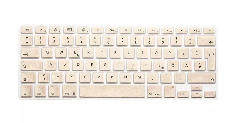 Европейские немецкие буквы клавиатуры протектор для Macbook Air Pro retina 1" 15" 1" ноутбука кожаные чехлы для Mac book 13 15 QWERTZ - Цвет: Gold
