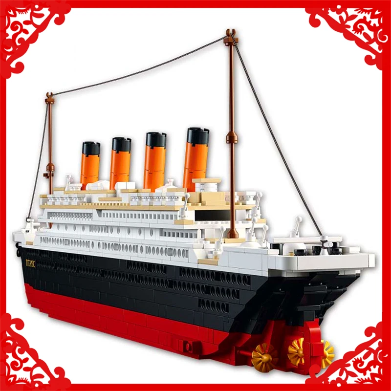 

SLUBAN 0577 City Titanic RMS Ship Building Block Compatible Legoe 1021Pcs DIY Educational Toys For Children