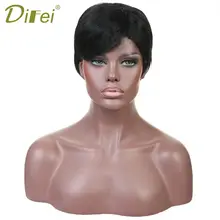 DIFEI 6 дюймов короткие синтетические волосы удлинение парик Pixie Cut парик для женщин высокотемпературный волоконный парик Модный женский парик