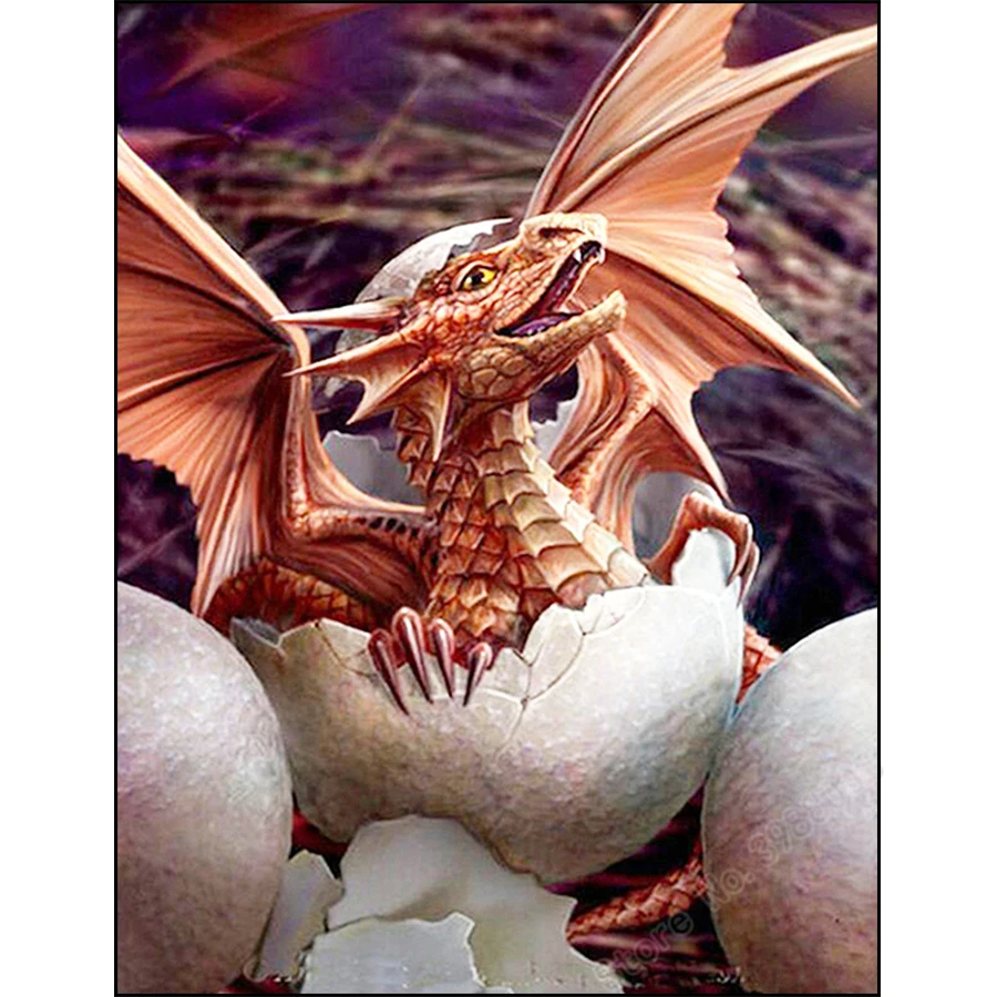 

5d DIY Diamond Painting Full Square / Round Drill Resin Baby Dragon Picture Mosaic Diamond Crystal Embroidery Cross Stitch Tools