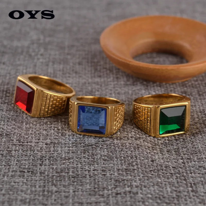 Man Punk Rings Vintage 316L Titanium Steel 3 Colors Snakeskin Deaign Gem Finger Ring With Stone Fashion Jewelry Hot Sale Item