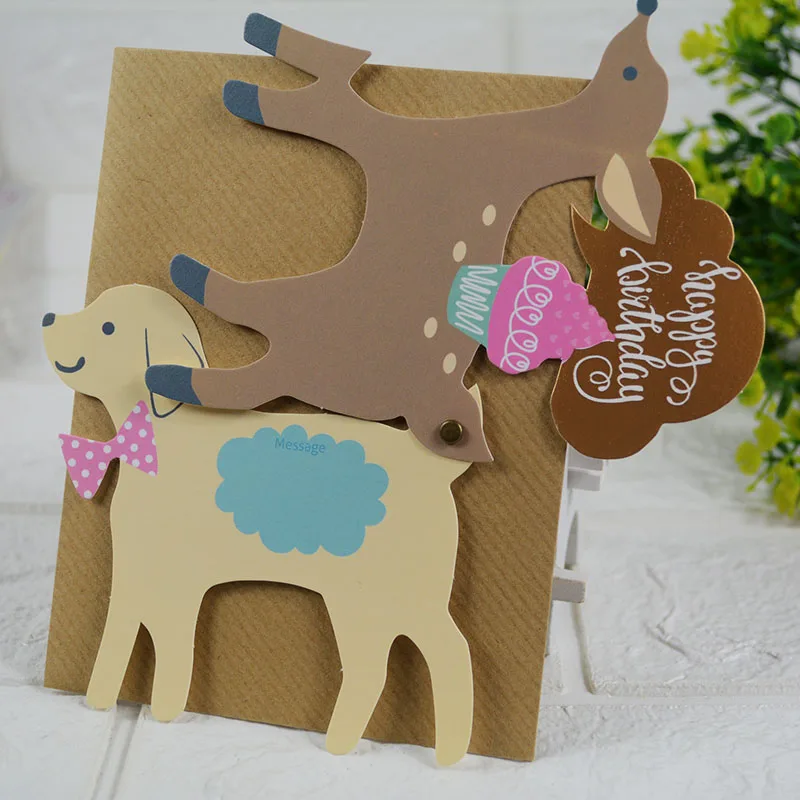  Creative cartoon card 2in1 surprise invitation card Greeting Card Love Romantic Birthday Wedding An - 32983265056