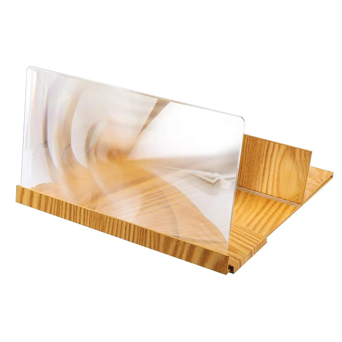 Универсальный деревянный 12 дюймов Экран Лупа изображение увеличивает Настольный кронштейн держатель для мобильного телефона для планшета - Цвет: Золотой