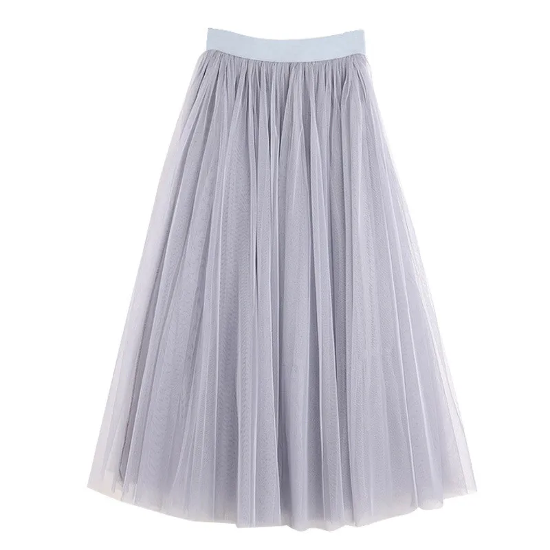 

2018 High Waist Women Long Summer Skirts Womens Tutu Skirt Vintage Saia Fashion Mesh Women Maxi Skirt Jupe Femme Saias Faldas