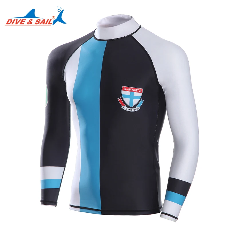 Dive&Sail rashguard long sleeve men swimwear Lycra rash guard suit for