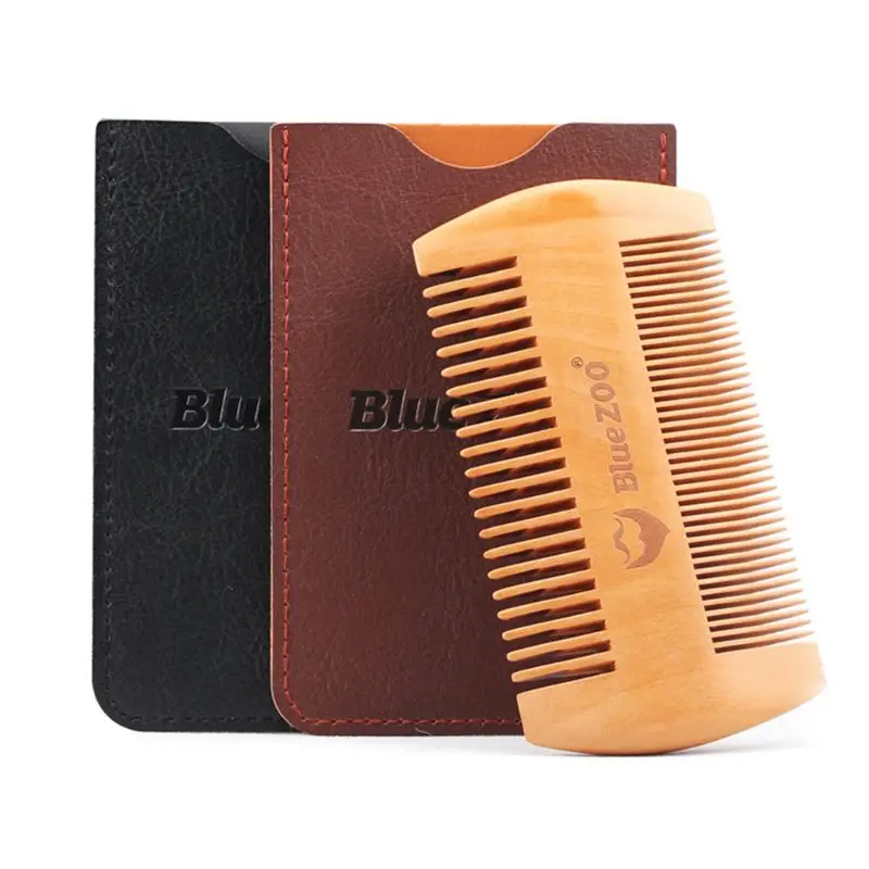 

Mens Pocket Pearwood Wooden Beard Brush Anti Static Fine Coarse Teeth Hair Mustaches Comb Barber Salon Beauty Styling Tool