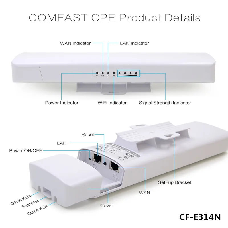 COMFAST 300 Мбит Открытый беспроводной CPE мост Wi Fi передатчик/приемник CF-E314N сигнала amplifie ретранслятор поддержка ip-камер