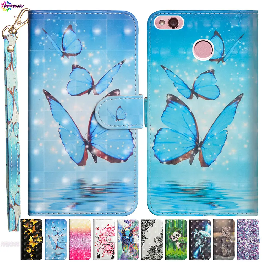 3D Painted Case For Xiaomi Redmi 4X X4 Phone Flip Wallet Cove For xiao mi red Hongmi 4 x MAG138 MAT136 MAE136 TPU Silicone Box