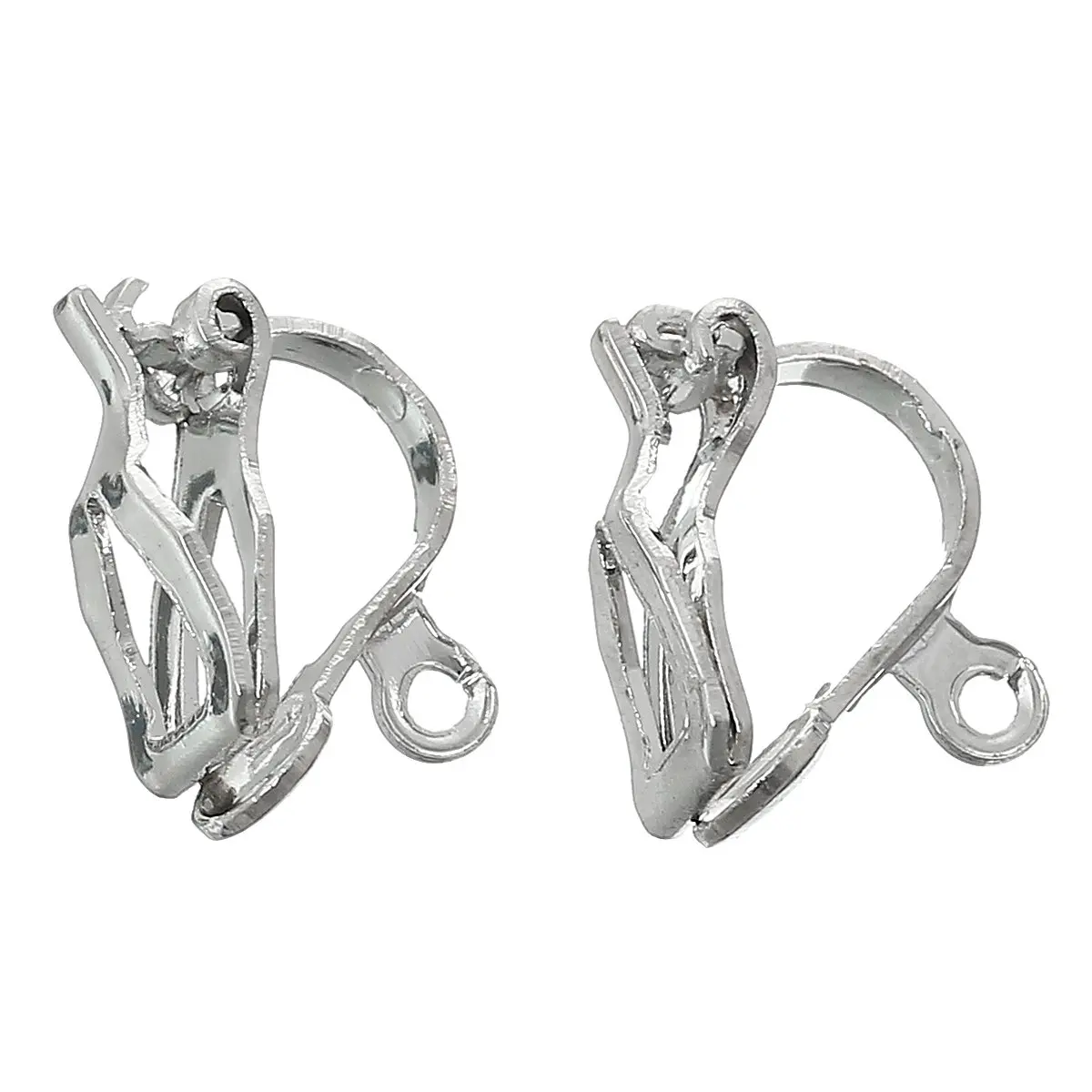 30 Clips silver earring clip 13.5mm design personalized charm for