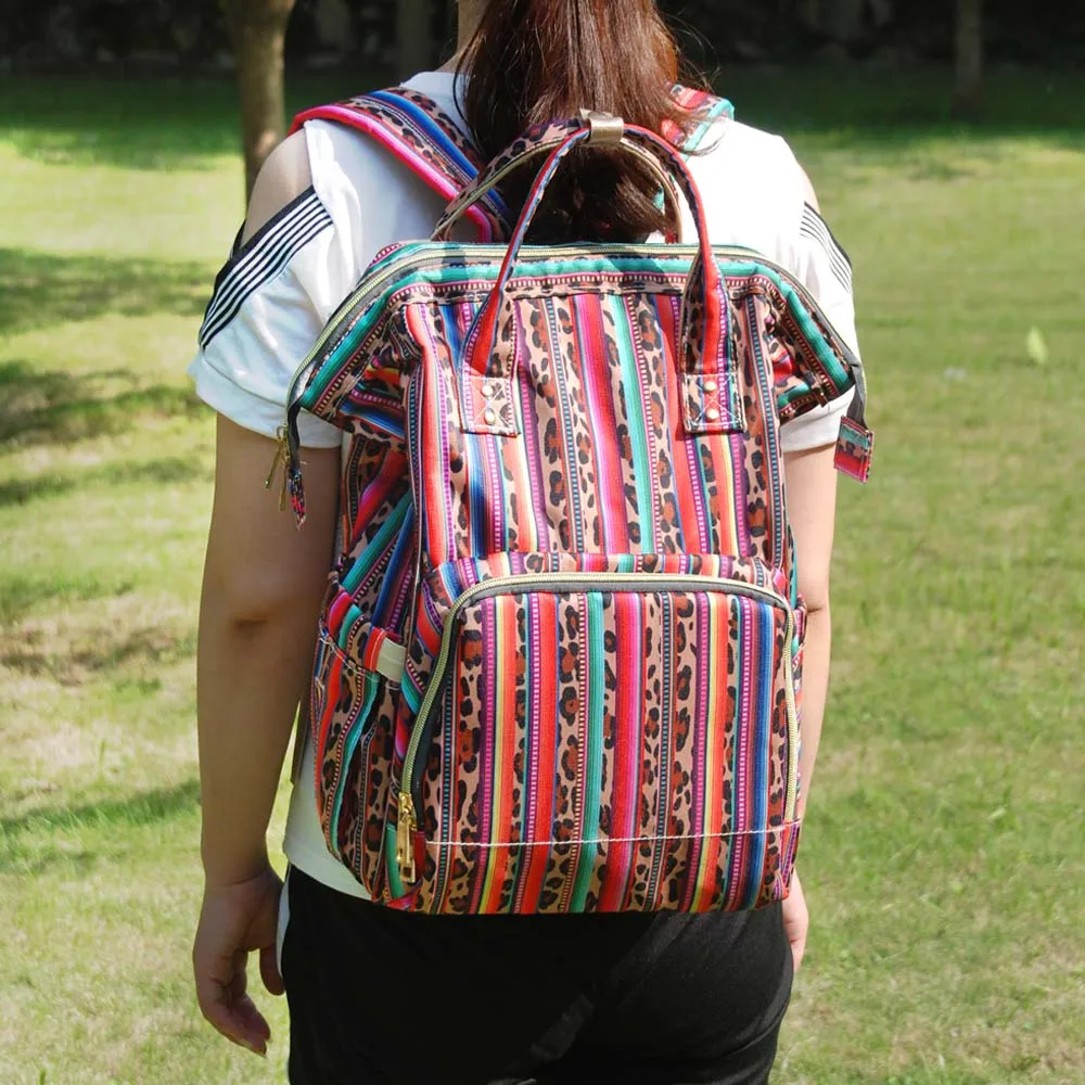 

2pcs Serape Leopard Backpack Large Capacity Sunflower Diaper Backpack Bullskull Mummy Baby Care Nappy Bag DOM1061276