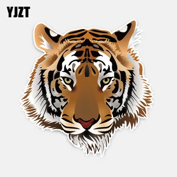 

YJZT 14CM*14.2CM Personality Tiger Head PVC Decal Car Sticker Waterproof Accessories 5-0479
