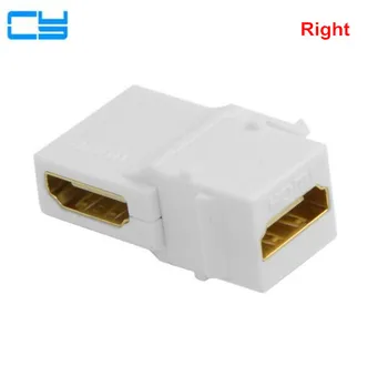 

90 Degree Right Angled & Straight HDMI 1.4 Snap-in Female to Female F/F Keystone Jack Coupler Adapter for Wall Plate White