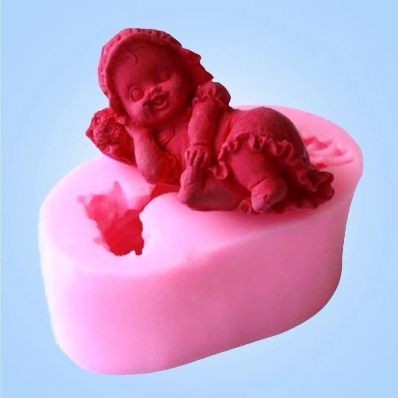 3D Fondant DIY Cake Mold Silicone Mould Angel Baby Girl Baking Decoration Soap Molds