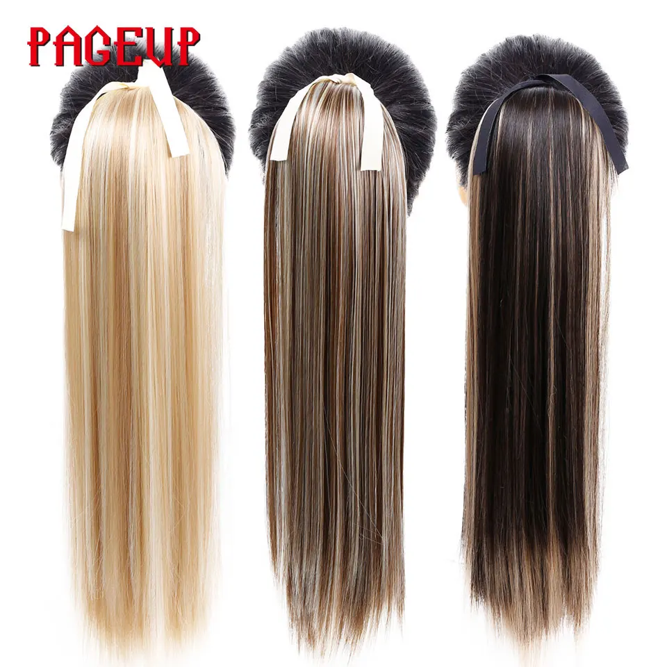 

Long Postiche Hairpiece Ponytail Hair Extensions Clip In Hair Extension Natural Afro Straight Drawstring Ponytail Synthetic