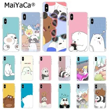 

MaiYaCa lovely Phone Accessories Case Cute Cartoon We Bare Bears brothers funny for iPhone 8 7 6 6S Plus X 5 5S SE 44S XS XR XS