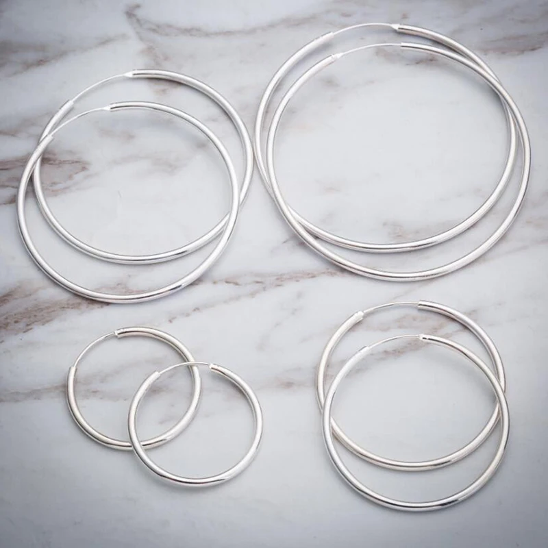 Женская серьга Кольцо из серебра 925 пробы диаметром 13 мм 20 30 50 мм|earrings for|earrings for