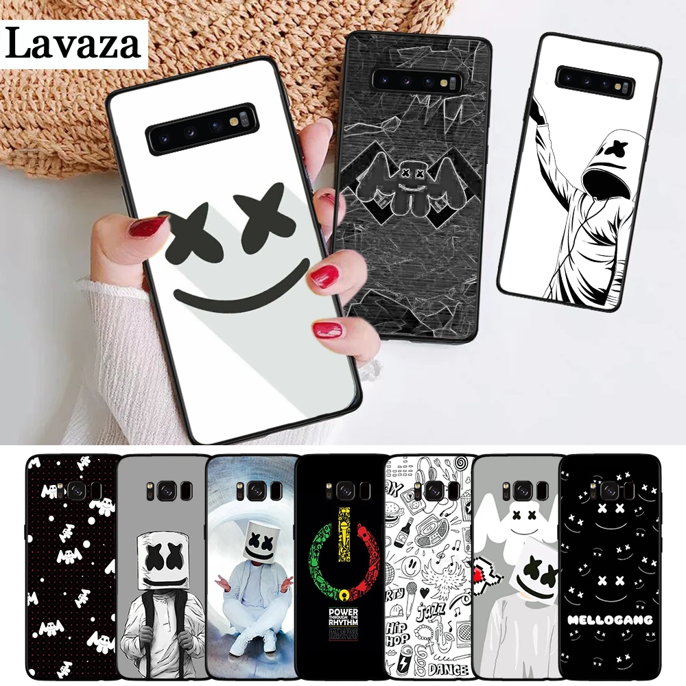 

Lavaza Marshmello Black Silicone Case for Samsung S6 Edge S7 S8 Plus S9 S10 S10e Note 8 9 M10 M20 M30