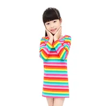 2018 new Girl dress Rainbow girls print brand children s clothing spring new princess dress for