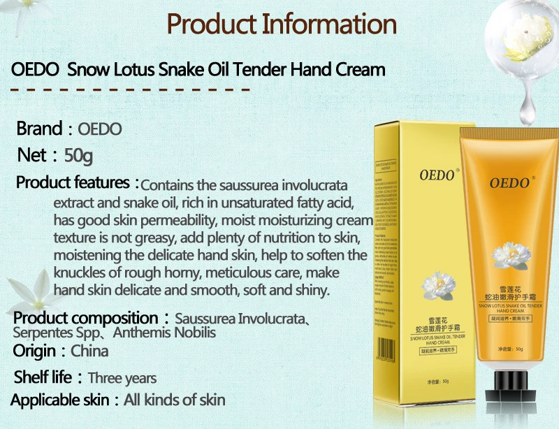 OEDO Hand Cream Rose Peptides+ Snow Lotus Set Antifreeze Moisturizing Hydra Repair cream Anti Wrinkle Whitening hand Skin Care