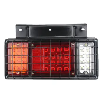 

2PCS Square Iron frame Rear Stop LED Lights Tail Indicator Lamp Trailer Truck reflector rgb pcb board waterproof
