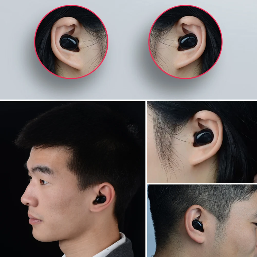 Беспроводные Bluetooth наушники BT4.2 невидимые мини стерео Музыкальная гарнитура с