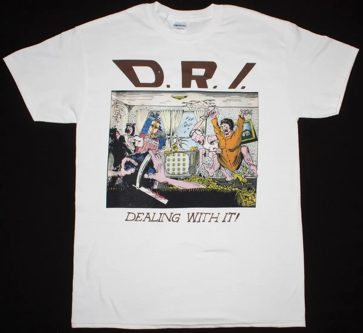 D.r.i. Мы имеем дело с этим кроссовером суицидальными тенденциями S.O.D. Новая белая футболка рубашки с рукавами модный топ футболка бренд