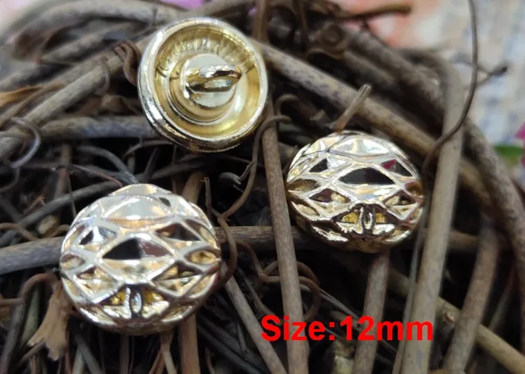 NO7 Size 12mm gold Новинка, 10 шт., модная высококачественная металлическая куртка на пуговицах, аксессуары, пальто, пальто, свитер, рубашка на пуговицах, 23 мм - Цвет: NO7 Size 12mm gold