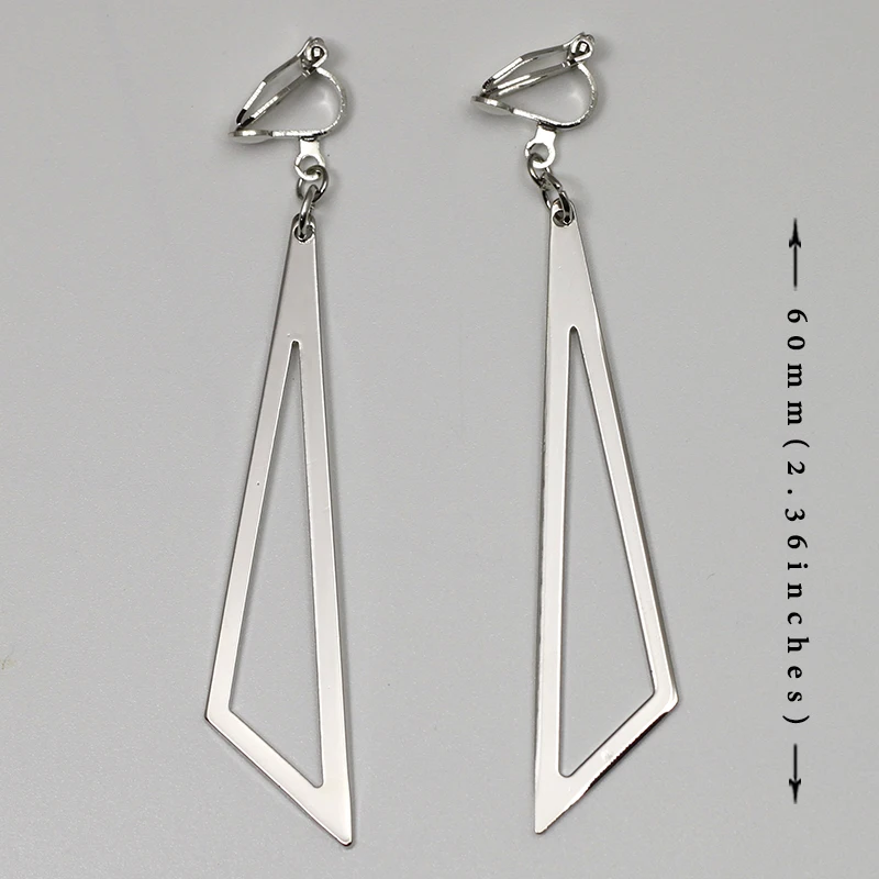 Геометрические треугольные клипсы, металлические клипсы для ушей, простые треугольные серьги без пирсинга, минималистичные ювелирные изделия CE253