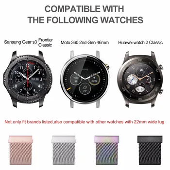 

22mm/20mm Milanese Loop Watch Band Gear S2 S3 Strap Stainless Steel Band For Samsung Gear S3 Smart Watch Band Magnetic Wholsale