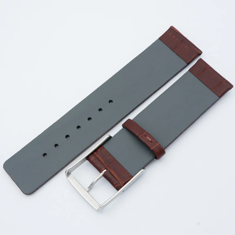 Ремешок для часов MAIKES из натуральной кожи аллигатора коричневого цвета|genuine leather