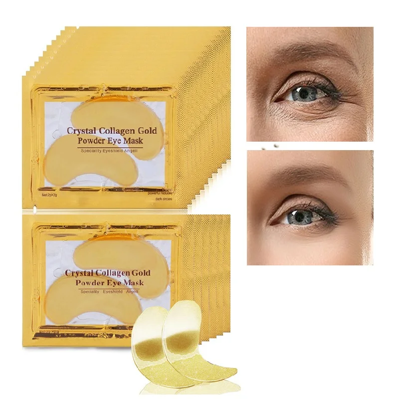 200Pcs=100Pairs Korean Cosmetics Beauty 24K Crystal Collagen Gold Eye Mask Anti Aging Acne Moisture Patches For Eye Skin Care