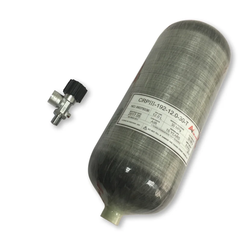 

Acecare 12L compressed air carbon fiber cylinders 4500PSI with air valve