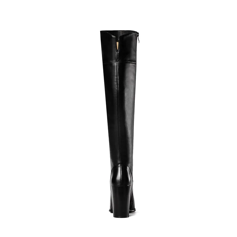 Femme Bout Haute Nouvelles Véritable En Genou Le Femmes Zipper Chaussures Bottes Black D'équitation Pointu Cuir Facndinll Beige Noir À S Sur Hauts; Talons qwU6W8nf