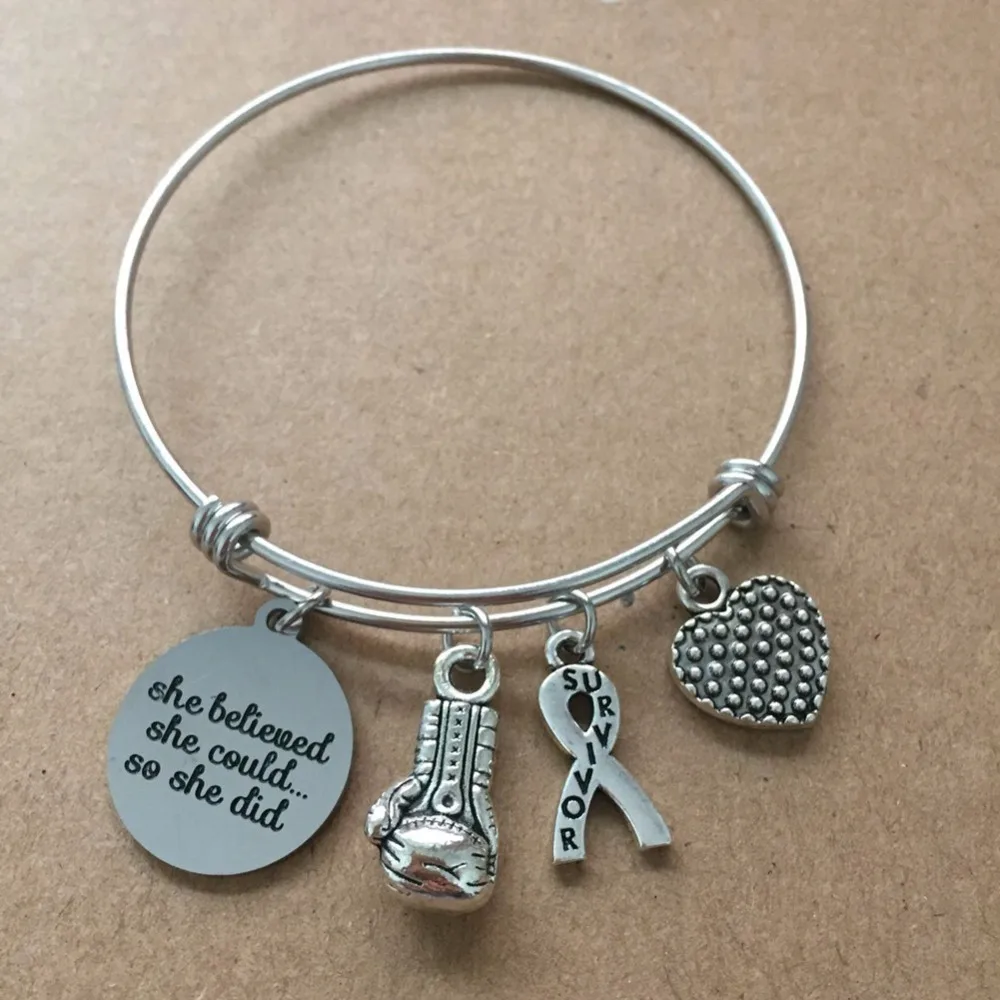 Breast Cancer Awareness charm bracelet
