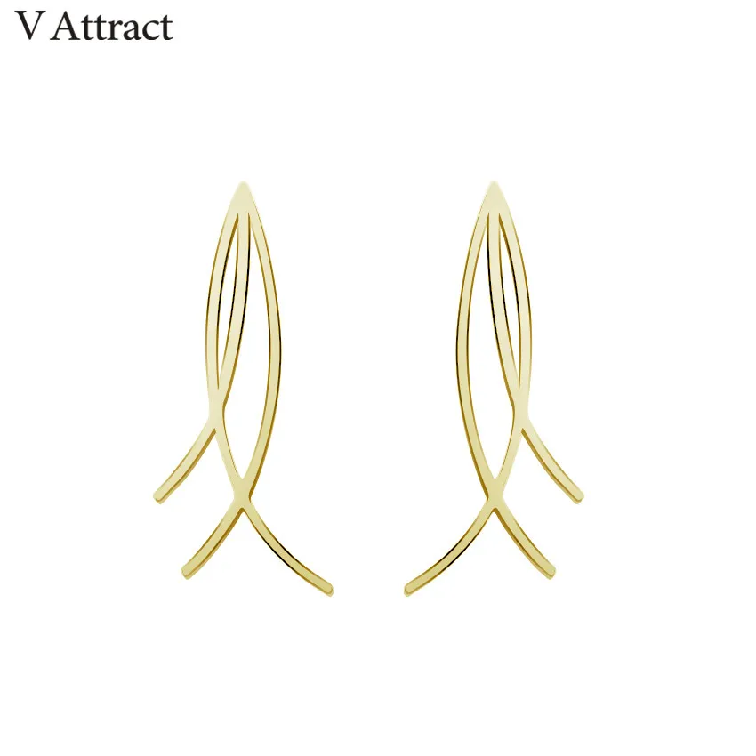 

V Attract BFF Jewelry Stainless Steel Bijoux Femme Vintage Rune Stud Earrings For Women Gold Silver Bohemia Style Ear Pendientes