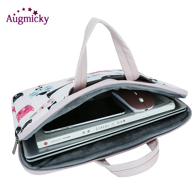 Augmick Laptop Bag Case for Macbook Air Pro 13 14 15 Zipper Bags Carry Pouch Cover for Asus Lenovo handsel Same color power pack