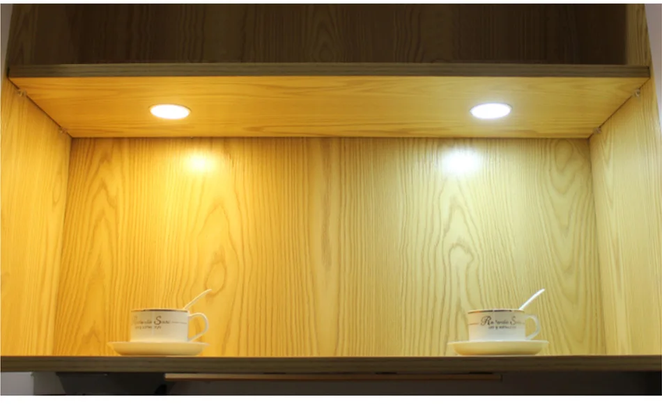 Светодиодный светильник под шкаф 12 В золотистое круглое освещение для шкафа кухонный шкаф счетчик освещение для шкафа мебель датчик движения
