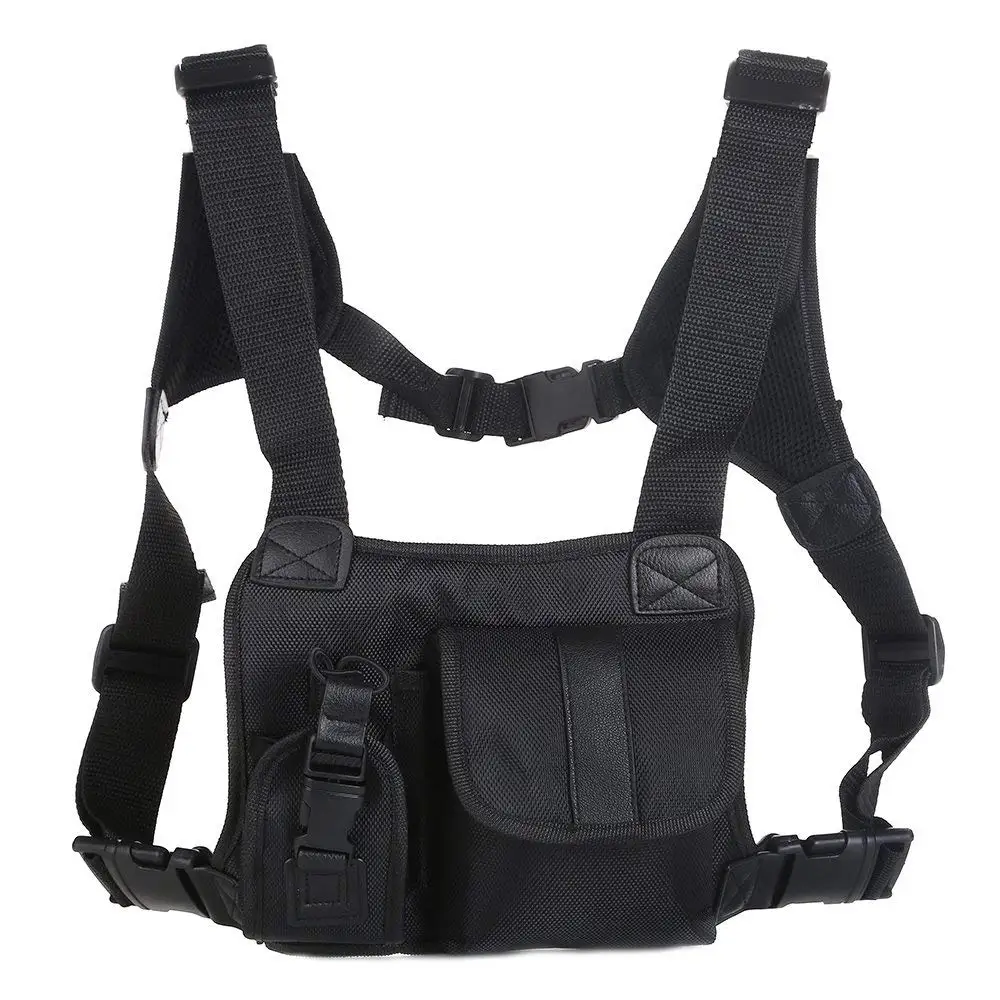 Tactical Radios Pocket Chest Rig Bag Black Harness Hip Hop Functional Pouch 