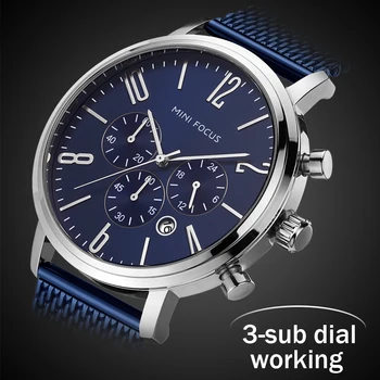 

Reloj Hombre Mens Quartz Watch Luxury Fashion Sport Wristwatch Waterproof Stainless Male Watches Clock Relogio Blue Masculino